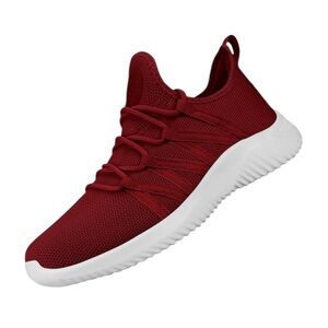 NWT Feethit Women's Slip-On Walking Shoes in burgundy, size 8.5